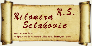 Milomira Selaković vizit kartica